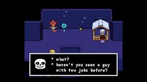 The main character, Frisk, stands in the Ruins, the opening area of the critically acclaimed 2015 role-playing game Undertale. Created by American indie developer Toby Fox, the game is known for its 16-bit-style visuals and its complex narrative that tests the player’s morality when encountering monsters in the underground world.