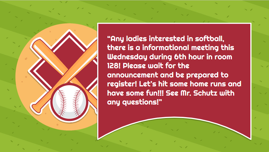 Lady Redcat Softball Meeting