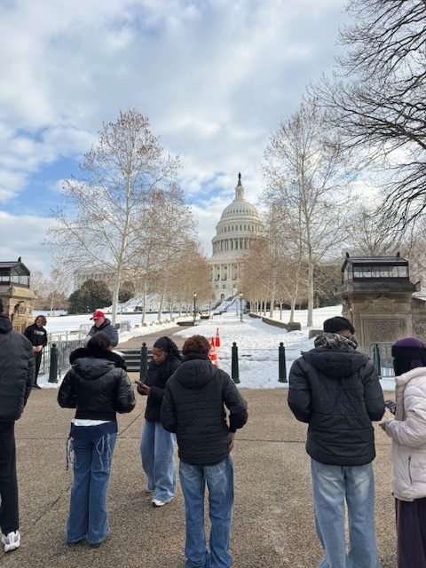 Students approach the U.S. Capitol during a field trip to Washington, D.C., Feb. 2–6, made possible by support from the Herb Kohl Foundation. The trip provided students with an opportunity to explore the nation’s capital and engage with U.S. history and government firsthand.

