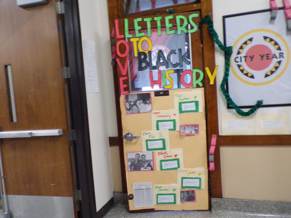 Black HIstory Month featured a door decorating contest. City Year's door theme was "Love Letters to Black History."